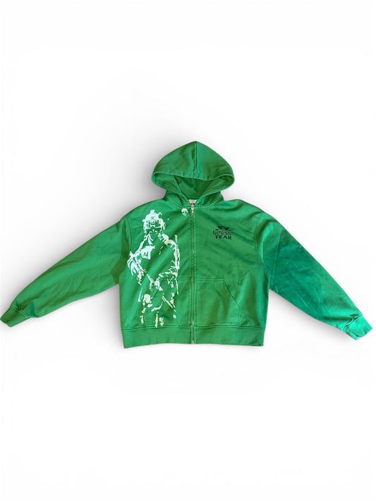 Green Military Zip Up Hoodie